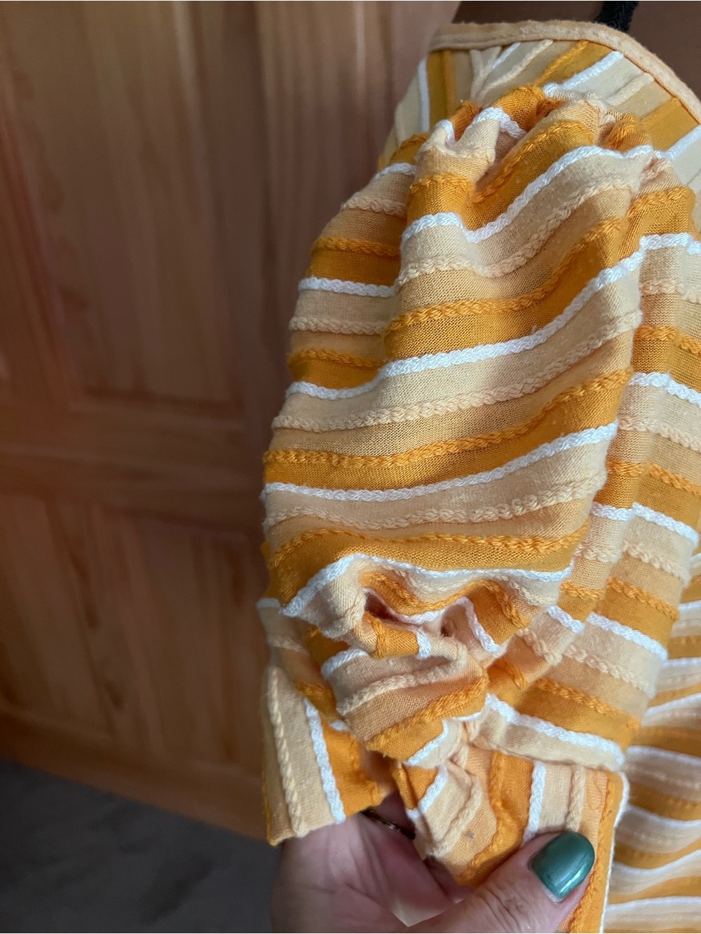 THML Yellow & White Striped Puff-Sleeve Knit Tee - Picture 3 of 8